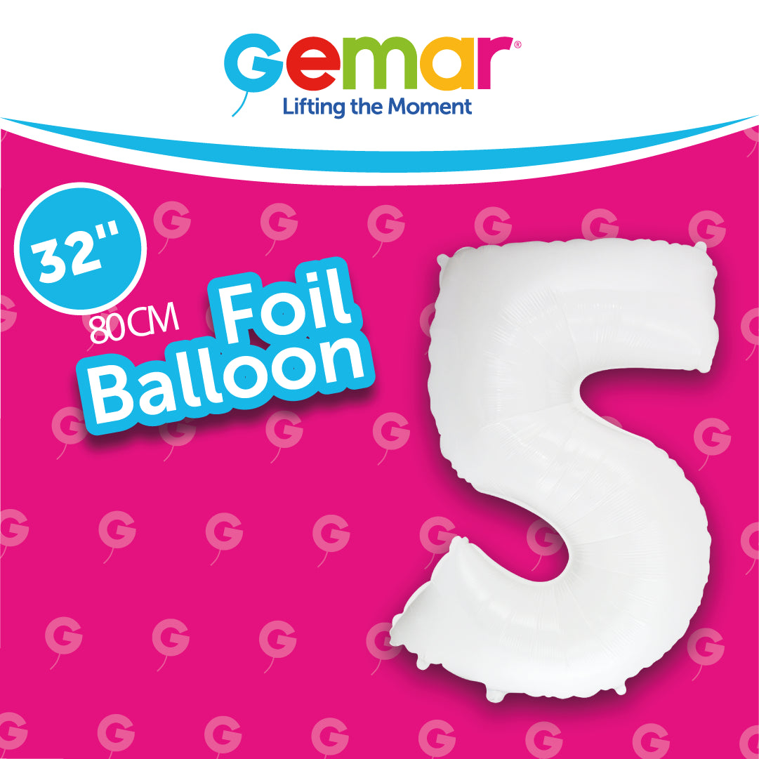 Number 5 White 32"