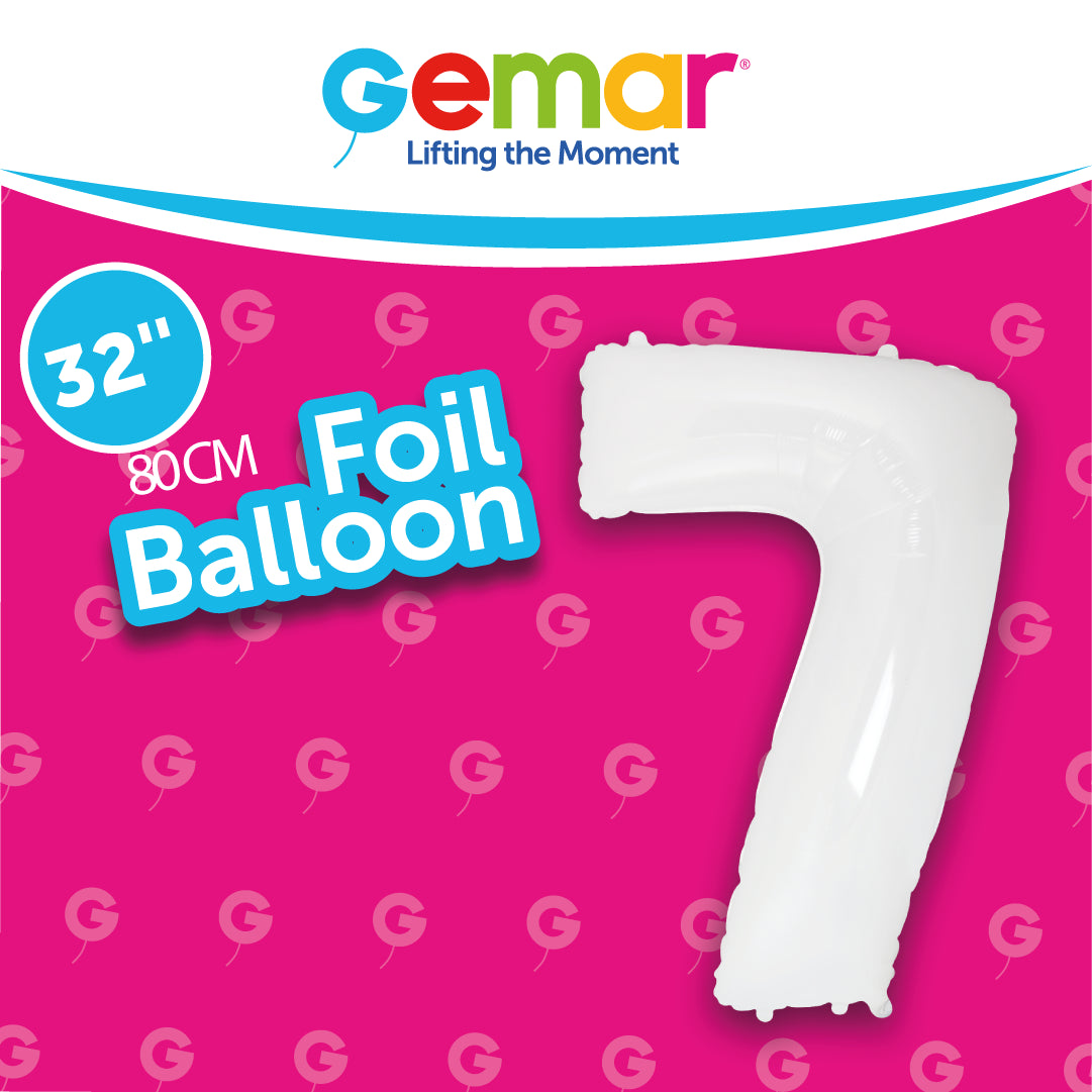 Number 7 White 32"