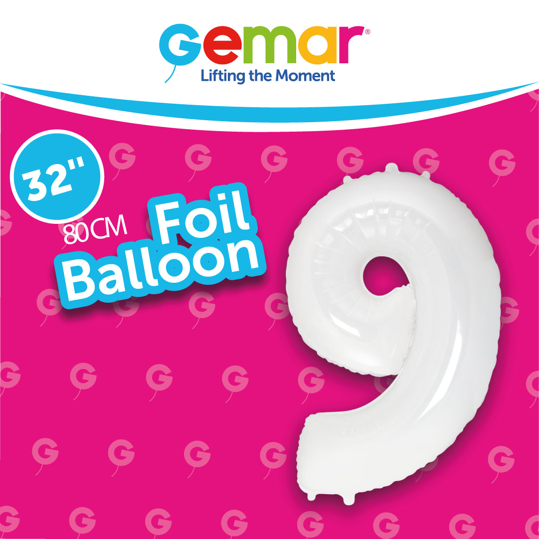 Number 9 White 32"