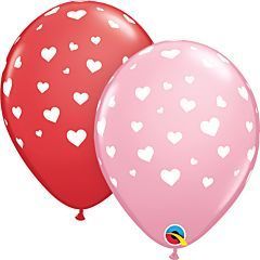 Random Hearts-A-Round Latex - Red and Pink 1